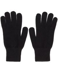 Sunspel Recycled Cashmere Knitted Gloves - Black