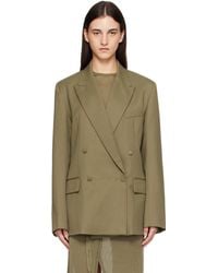 Frankie Shop - Khaki Newark Double Breasted Blazer - Lyst