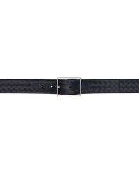Bottega Veneta - Ceinture Noire En Cuir Tissé Façon Intrecciato Piccolo - Lyst