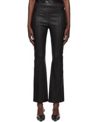 Helmut Lang - Black Cropped Flare Leather Pants - Lyst