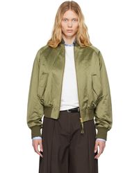 Ami Paris - グリーン Ami De Coeur コットン サテン ボンバージャケット - Lyst