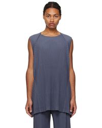 Homme Plissé Issey Miyake - Homme Plissé Issey Miyake Gray Monthly Color October Tank Top - Lyst