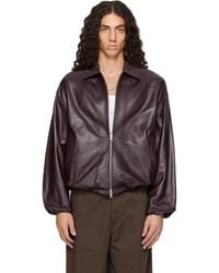 Arma - Burgundy Backett Reversible Leather Jacket - Lyst