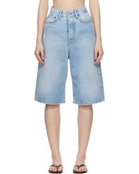 Acne Studios - Loose Fit Denim Shorts - Lyst