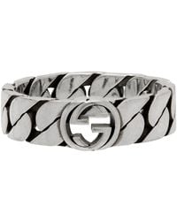 Gucci - Wide Interlocking Ring - Lyst