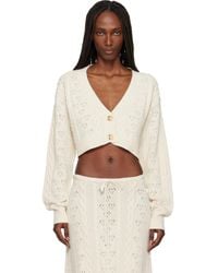 GUIZIO - Off- Noah Wool Cable Crop Cardigan - Lyst