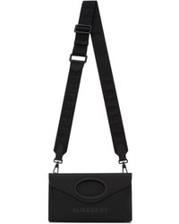 Burberry Sac poche en caoutchouc à rabat - Noir