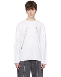 MM6 by Maison Martin Margiela - ホワイト Rasterised Zip 長袖tシャツ - Lyst