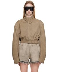 Rick Owens - Taupe Tower Collared Mac Leather Jacket - Lyst