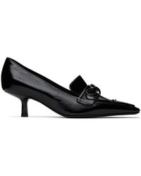 Burberry - Chaussures à petit talon storm noires en cuir - Lyst