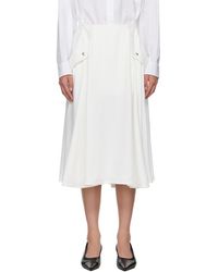 Bottega Veneta - Off- Viscose Pleated Midi Skirt - Lyst