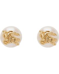 Burberry - ゴールド Sphere Pearl スタッドピアス - Lyst