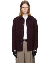 Dries Van Noten - Burgundy Wool Bouclé Jacket - Lyst