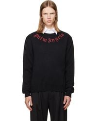 Palm Angels - Curved Logo Knit Sweater - Lyst