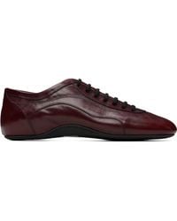 Dries Van Noten - Burgundy Leather Ballerina Sneakers - Lyst