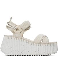 Chloé - White Nama Platform Sandals - Lyst
