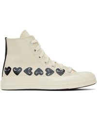 COMME DES GARÇONS PLAY - Comme Des Garçons Play Beige Converse Edition Chuck 70 Multi Heart Sneakers - Lyst
