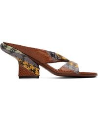 Dries Van Noten - Leather Mule Heeled Sandals - Lyst