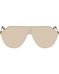 Fendi - Gold Ff Match Sunglasses - Lyst