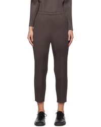 Pleats Please Issey Miyake - Pantalon monthly colors january gris - Lyst