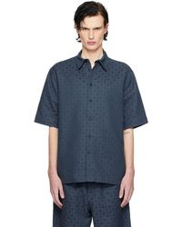 Givenchy - ネイビー Shiny Monogram 72 デニムシャツ - Lyst