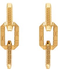 Versace - Boucles d'oreilles pendantes dorées à motif à clé grecque - Lyst