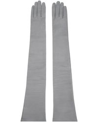 Maison Margiela - Gray Nappa Long Gloves - Lyst