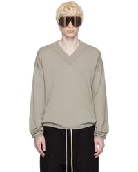 Rick Owens - Off-white V-neck Sweater - Lyst