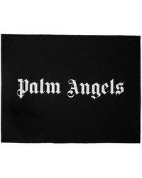 Palm Angels Black Logo Beach Towel