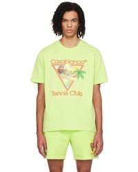 Casablanca - T-shirt 'tennis club' vert à logo afro cubism - Lyst