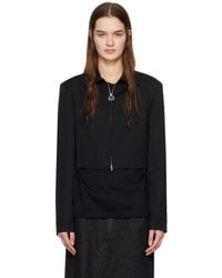 WOOYOUNGMI - Black Cropped Shirt - Lyst