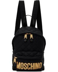 Moschino - Black Quilted Backpack - Lyst