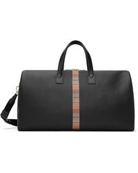 Paul Smith - Leather Signature Stripe Trim Holdall Duffle Bag - Lyst