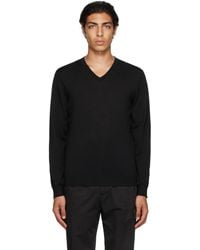 Zegna - Black Wool V-neck Sweater - Lyst