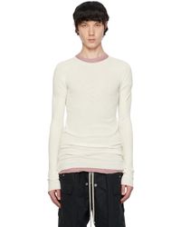 Rick Owens - Off-white Ribbed Sweater - Lyst
