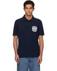 Balmain - Écusson Print Cotton Polo - Lyst