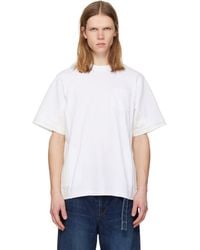 Sacai - Cotton Jersey & Light Wight Denim T-Shirt - Lyst