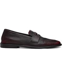 Marsèll - Burgundy Stesa Soft Pebbled Leather Loafers - Lyst