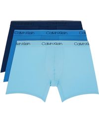 Calvin Klein - Three-pack Blue Micro Boxer Briefs - Lyst
