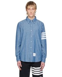 Thom Browne - Thom e chemise bleue à quatre rayures - Lyst