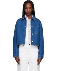 Maison Kitsuné - Cropped Denim Jacket - Lyst
