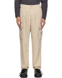 Stone Island - ベージュ Diagonal リネン カーゴパンツ - Lyst