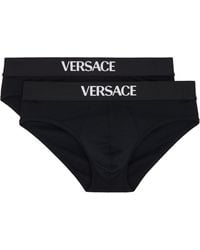Versace - ブラック Cotton-Jersey ブリーフ 2枚セット - Lyst