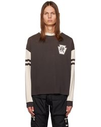 Rhude - T-shirt à manches longues noir et blanc à images à logo - Lyst