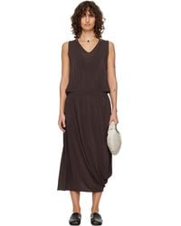 Lemaire - Double Layer Drape Midi Dress - Lyst