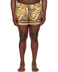 Versace - Maillot De Bain Doré Et Noir À Motif Wild Barocco - Lyst