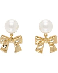 NUMBERING - Boucles D'Oreilles #9118 Doré Et Blanc - Lyst