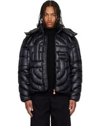 CASABLANCA - Blouson Matelassé Noir En Rembourré En Duvet À Monogramme - Lyst