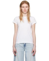 Rag & Bone - Ragbone t-shirt blanc en coton pima bio flammé - Lyst