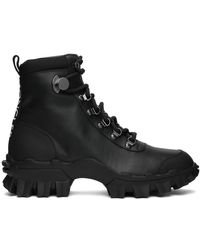 Moncler Black Leather Helis Boots